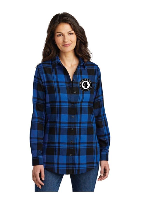 CFTP Womens Embroidered Plaid Flannel - Image 3